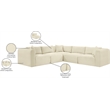 Meridian Furniture 5-Piece Cream Corduroy Performance Fabric Modular Sectional