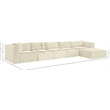 Meridian Furniture 5-Piece Cream Corduroy Performance Fabric Modular Sectional