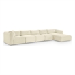 Meridian Furniture 5-Piece Cream Corduroy Performance Fabric Modular Sectional