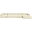 Meridian Furniture 5-Piece Cream Corduroy Performance Fabric Modular Sectional