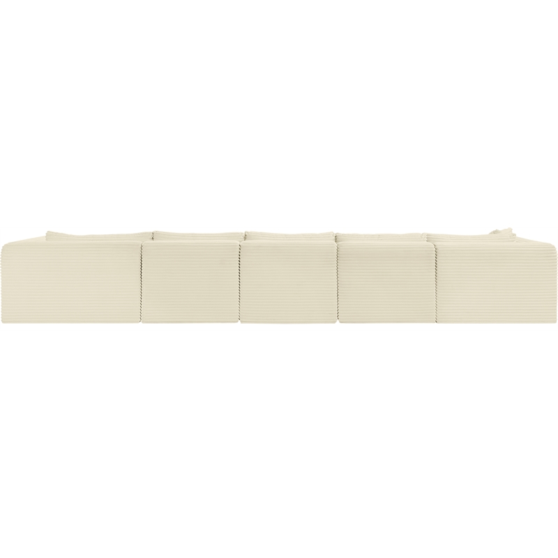 Meridian Furniture 5-Piece Cream Corduroy Performance Fabric Modular Sectional