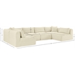 Meridian Furniture 6-Piece Cream Corduroy Performance Fabric Modular Sectional