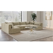 Meridian Furniture 6-Piece Cream Corduroy Performance Fabric Modular Sectional