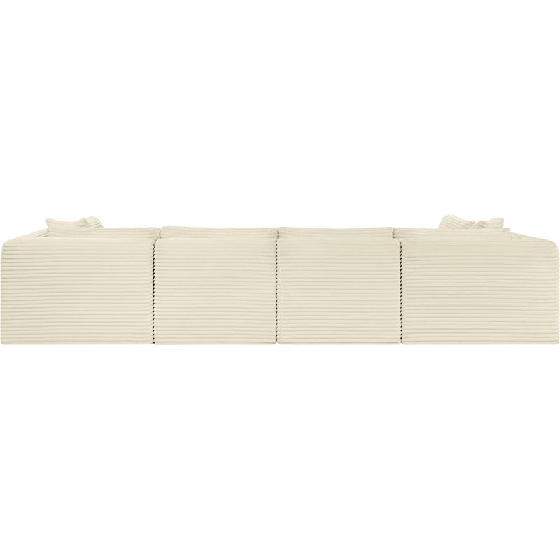 Meridian Furniture 6-Piece Cream Corduroy Performance Fabric Modular Sectional