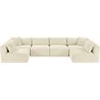 Meridian Furniture 6-Piece Cream Corduroy Performance Fabric Modular Sectional