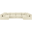 Meridian Furniture 6-Piece Cream Corduroy Performance Fabric Modular Sectional