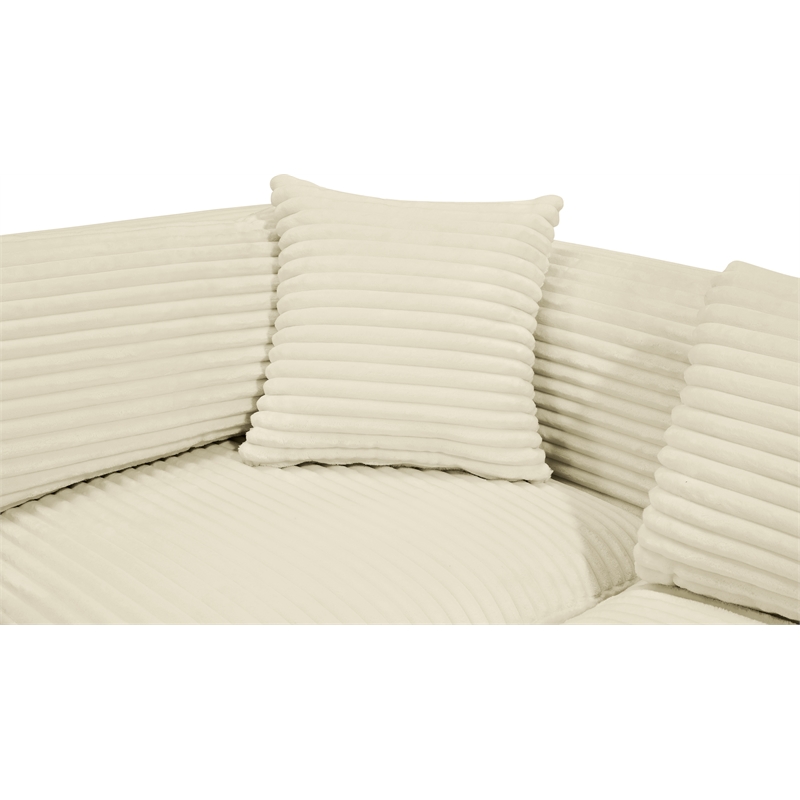 Meridian Furniture 6-Piece Cream Corduroy Performance Fabric Modular Sectional