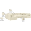 Meridian Furniture 6-Piece Cream Corduroy Performance Fabric Modular Sectional