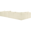 Meridian Furniture 6-Piece Cream Corduroy Performance Fabric Modular Sectional