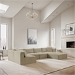 Meridian Furniture 6-Piece Cream Corduroy Performance Fabric Modular Sectional