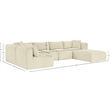 Meridian Furniture 6-Piece Cream Corduroy Performance Fabric Modular Sectional