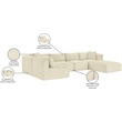 Meridian Furniture 6-Piece Cream Corduroy Performance Fabric Modular Sectional