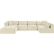 Meridian Furniture 6-Piece Cream Corduroy Performance Fabric Modular Sectional