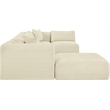 Meridian Furniture 6-Piece Cream Corduroy Performance Fabric Modular Sectional