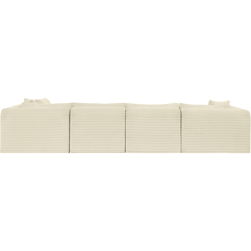 Meridian Furniture 6-Piece Cream Corduroy Performance Fabric Modular Sectional