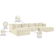Meridian Furniture 6-Piece Cream Corduroy Performance Fabric Modular Sectional