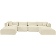 Meridian Furniture 6-Piece Cream Corduroy Performance Fabric Modular Sectional