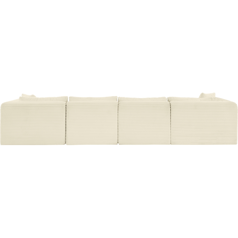 Meridian Furniture 6-Piece Cream Corduroy Performance Fabric Modular Sectional