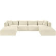 Meridian Furniture 6-Piece Cream Corduroy Performance Fabric Modular Sectional