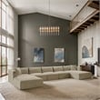 Meridian Furniture 6-Piece Cream Corduroy Performance Fabric Modular Sectional
