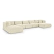 Meridian Furniture 6-Piece Cream Corduroy Performance Fabric Modular Sectional