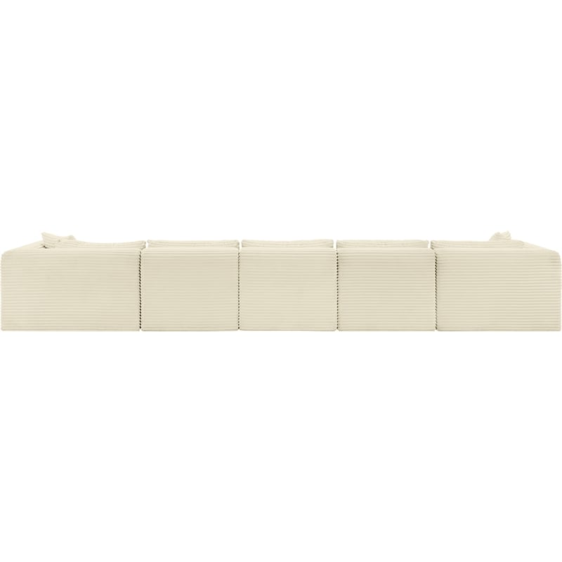Meridian Furniture 6-Piece Cream Corduroy Performance Fabric Modular Sectional