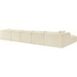 Meridian Furniture 6-Piece Cream Corduroy Performance Fabric Modular Sectional