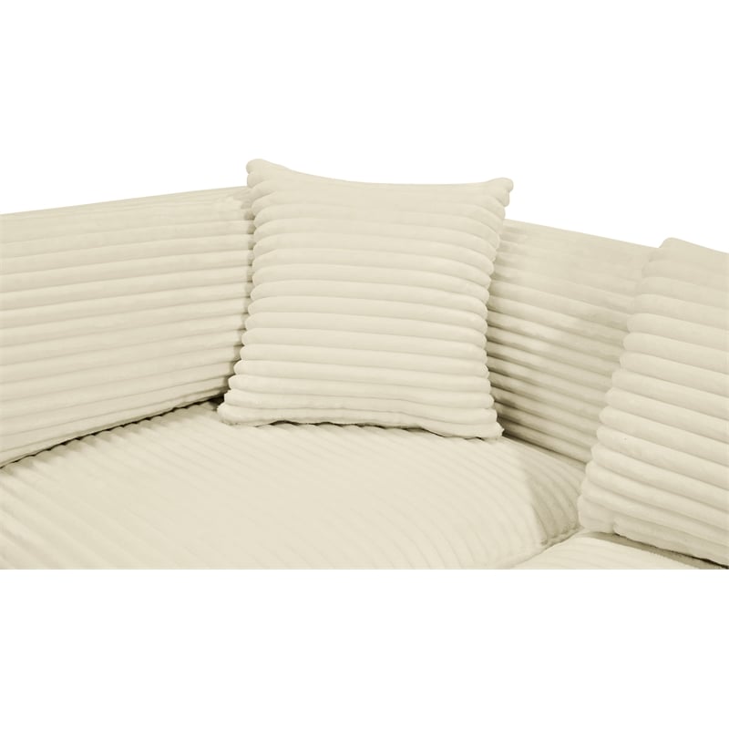 Meridian Furniture 6-Piece Cream Corduroy Performance Fabric Modular Sectional