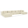 Meridian Furniture 6-Piece Cream Corduroy Performance Fabric Modular Sectional