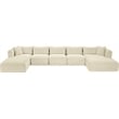 Meridian Furniture 6-Piece Cream Corduroy Performance Fabric Modular Sectional
