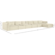 Meridian Furniture 6-Piece Cream Corduroy Performance Fabric Modular Sectional