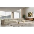 Meridian Furniture 6-Piece Cream Corduroy Performance Fabric Modular Sectional