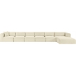 Meridian Furniture 6-Piece Cream Corduroy Performance Fabric Modular Sectional