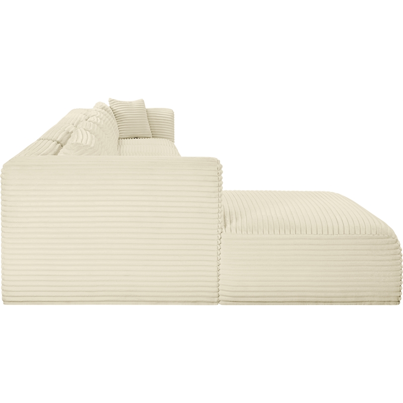 Meridian Furniture 6-Piece Cream Corduroy Performance Fabric Modular Sectional