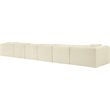 Meridian Furniture 6-Piece Cream Corduroy Performance Fabric Modular Sectional