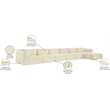 Meridian Furniture 6-Piece Cream Corduroy Performance Fabric Modular Sectional
