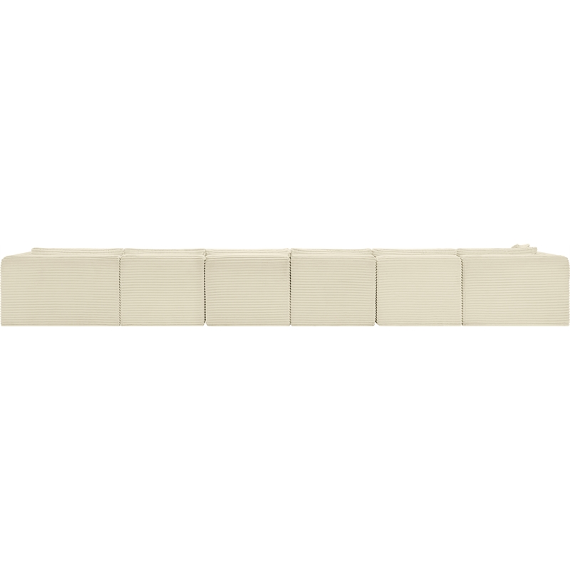 Meridian Furniture 6-Piece Cream Corduroy Performance Fabric Modular Sectional