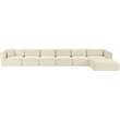 Meridian Furniture 6-Piece Cream Corduroy Performance Fabric Modular Sectional