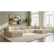 Meridian Furniture 7-Piece Cream Corduroy Performance Fabric Modular Sectional