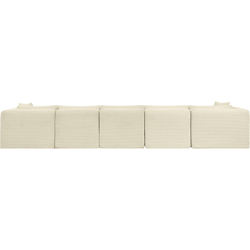 Meridian Furniture 7-Piece Cream Corduroy Performance Fabric Modular Sectional