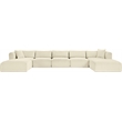Meridian Furniture 7-Piece Cream Corduroy Performance Fabric Modular Sectional
