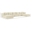 Meridian Furniture 7-Piece Cream Corduroy Performance Fabric Modular Sectional