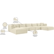 Meridian Furniture 7-Piece Cream Corduroy Performance Fabric Modular Sectional