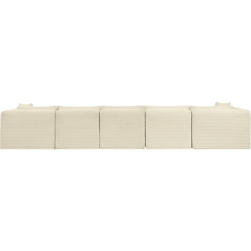 Meridian Furniture 7-Piece Cream Corduroy Performance Fabric Modular Sectional