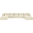 Meridian Furniture 7-Piece Cream Corduroy Performance Fabric Modular Sectional
