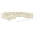 Meridian Furniture 7-Piece Cream Corduroy Performance Fabric Modular Sectional