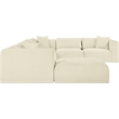 Meridian Furniture 7-Piece Cream Corduroy Performance Fabric Modular Sectional