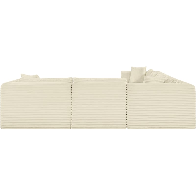 Meridian Furniture 7-Piece Cream Corduroy Performance Fabric Modular Sectional