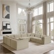 Meridian Furniture 8-Piece Cream Corduroy Performance Fabric Modular Sectional