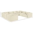 Meridian Furniture 8-Piece Cream Corduroy Performance Fabric Modular Sectional